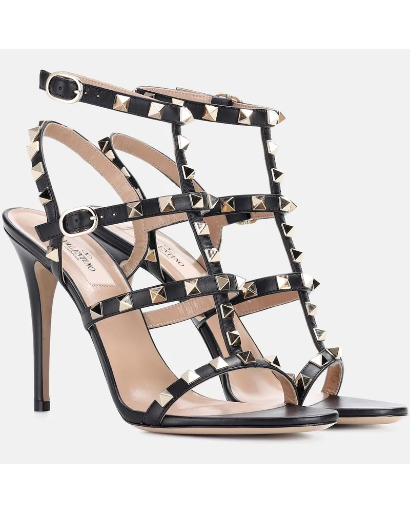 Valentino Garavani Sandali Rockstud in pelle Nero