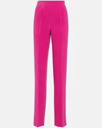 Roland Mouret Pantaloni in crêpe a vita alta Rosa