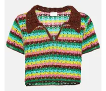 Polo in crochet di cotone a righe
