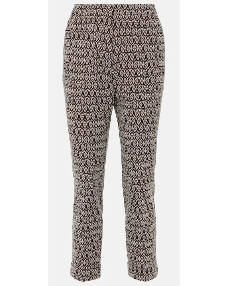 Etro Pantaloni cropped in misto cotone Multicolore