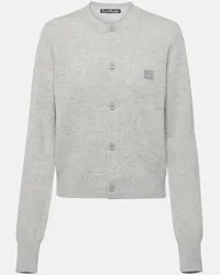 Acne Studios Cardigan Face in lana Grigio