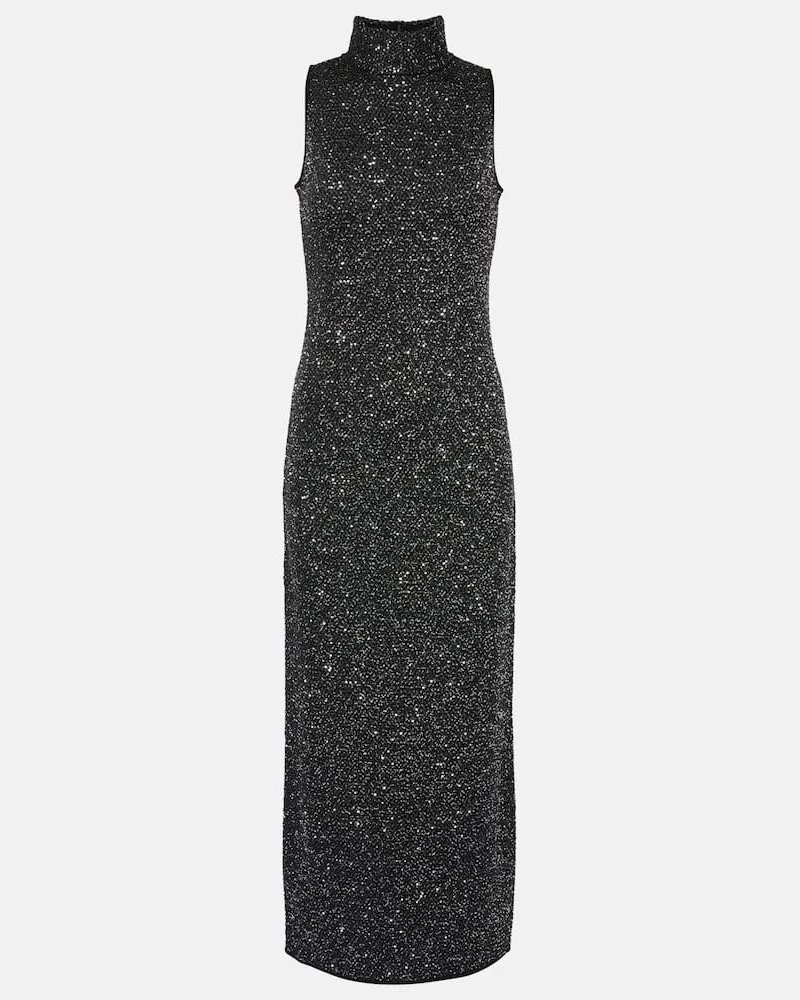Max Mara Abito lungo Berlina con paillettes Argento
