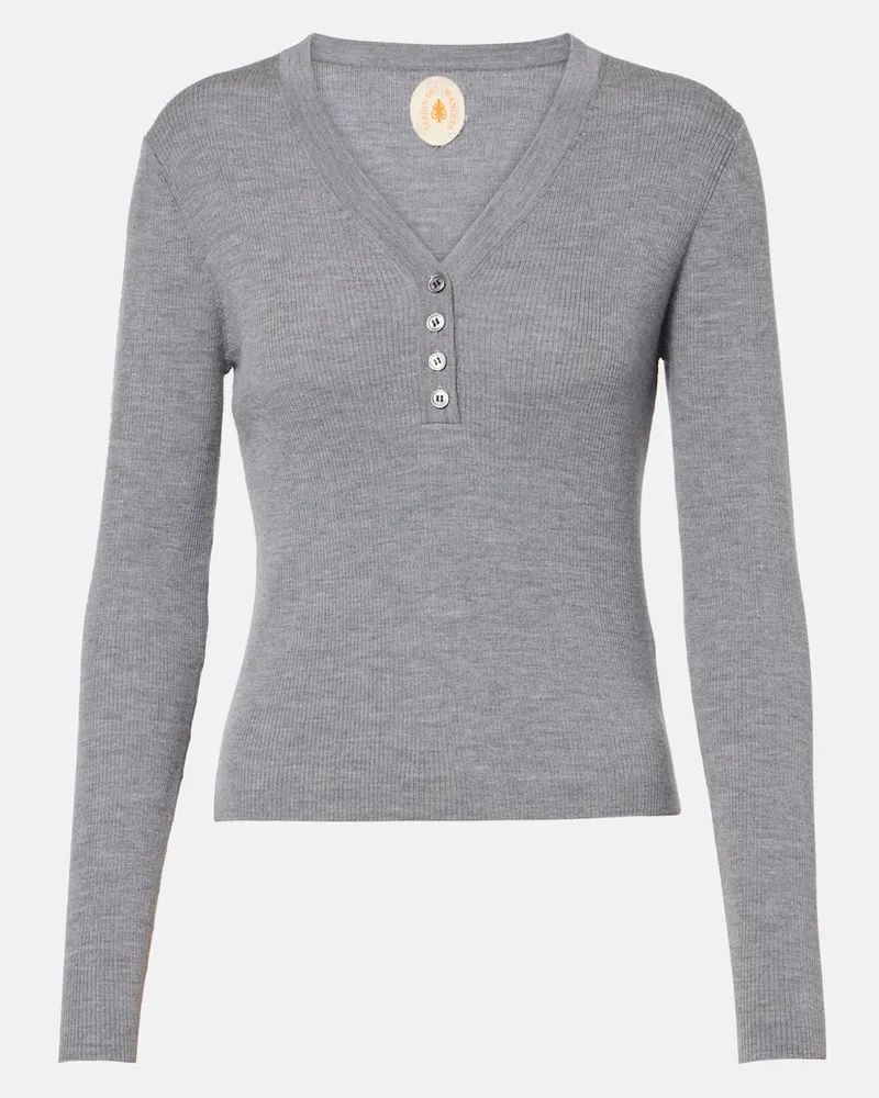 Jardin des Orangers Top in lana vergine Grigio