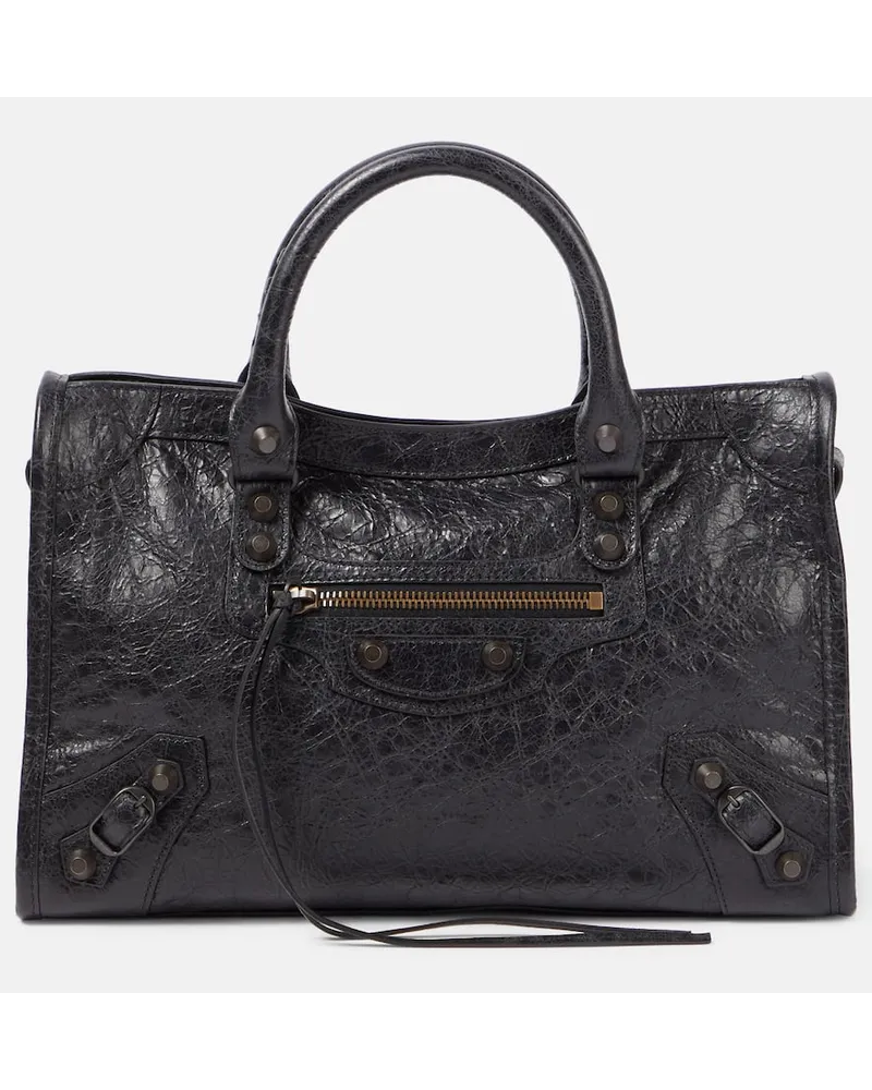 Balenciaga Borsa Le City Small in pelle metallizzata Nero