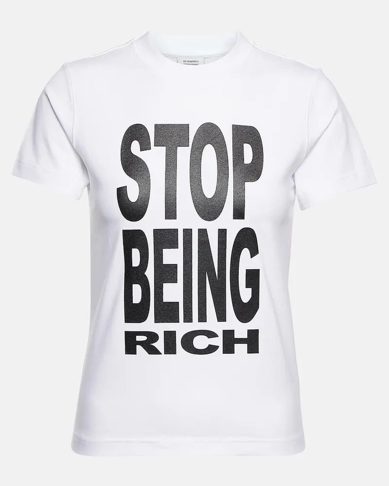 VETEMENTS T-shirt in cotone con stampa Bianco