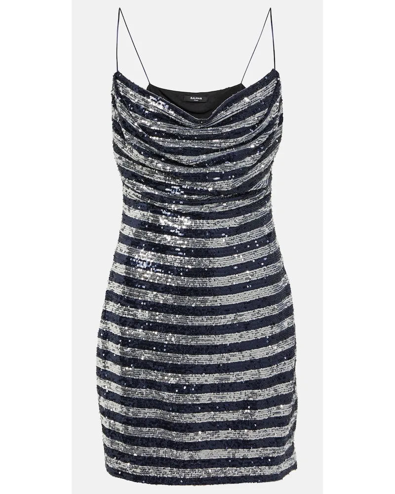 Balmain Miniabito a righe con paillettes Multicolore