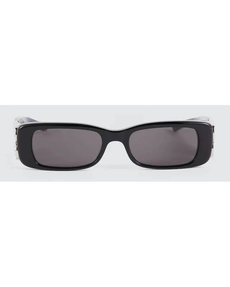 Balenciaga Occhiali da sole rettangolari Dynasty Nero