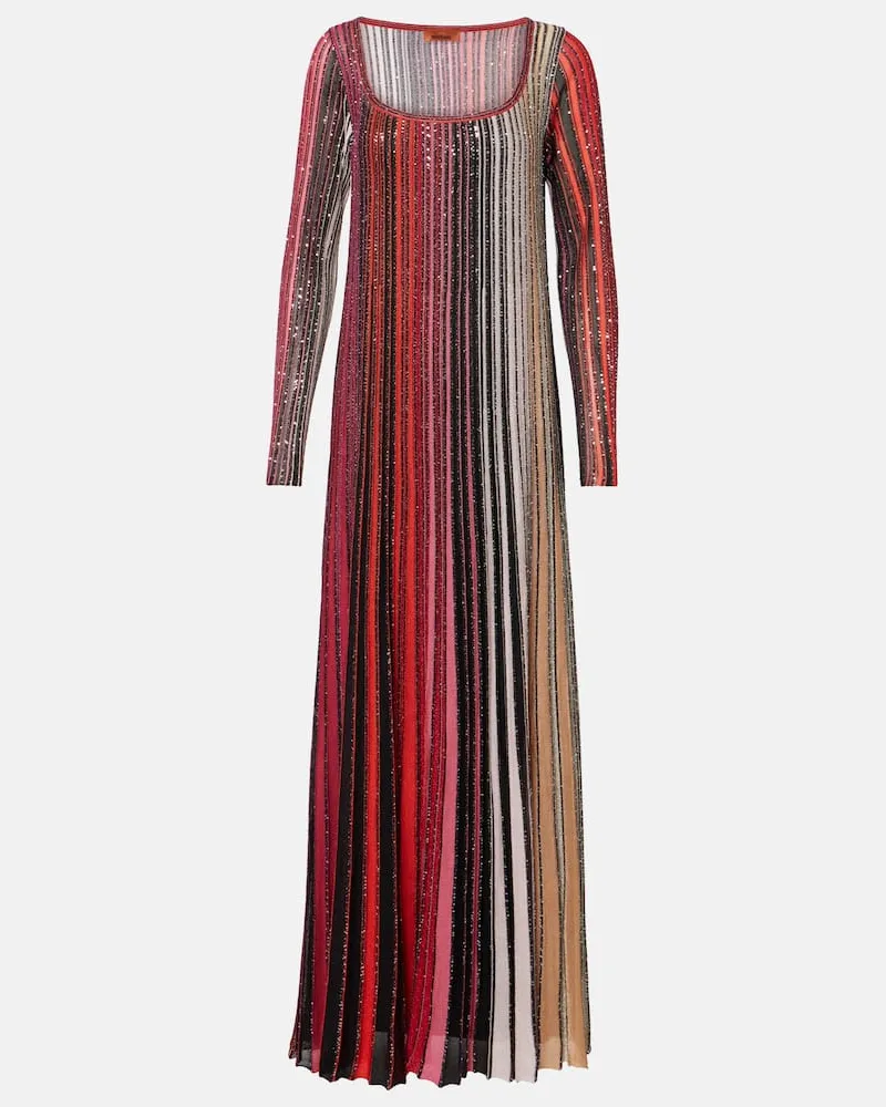 Missoni Abito lungo a righe con lamÃ Multicolore