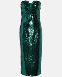 Roland Mouret Abito midi con paillettes Verde