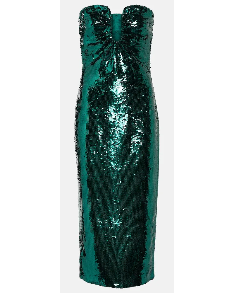 Roland Mouret Abito midi con paillettes Verde