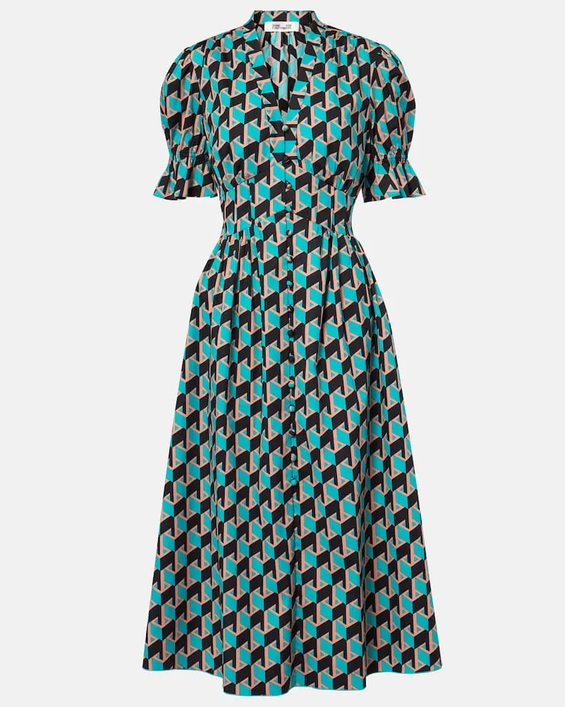 Diane von Furstenberg Abito midi Erica in cotone con stampa Multicolore