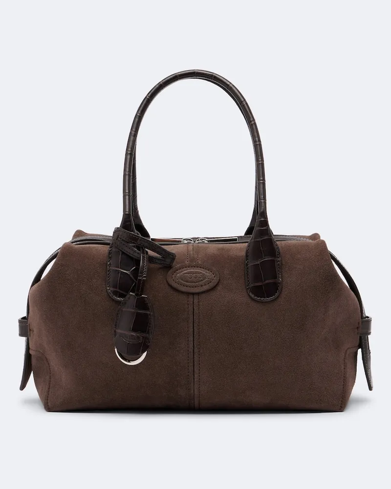 TOD'S Shopper Bauletto Small in suede Marrone