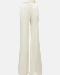 Tom Ford Pantaloni in raso a gamba larga Bianco