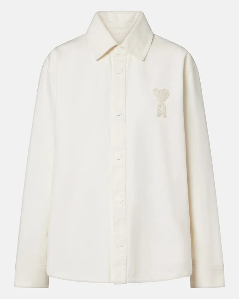 AMI Paris Giacca camicia Ami de CÅur in twill di cotone Bianco