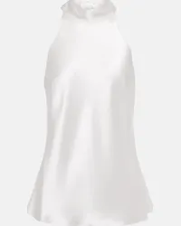 GALVAN Bridal - Top in raso con fiocco Bianco