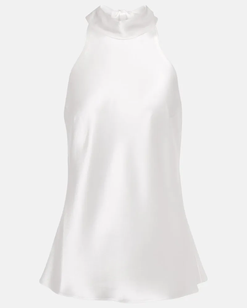 GALVAN Bridal - Top in raso con fiocco Bianco