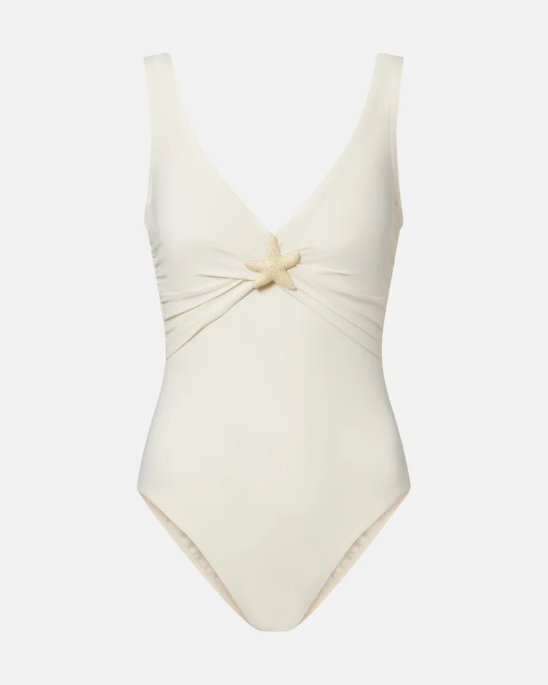 Karla Colletto Costume da bagno con stelle marine Bianco