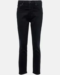 AGOLDE Jeans slim Nico a vita alta Nero