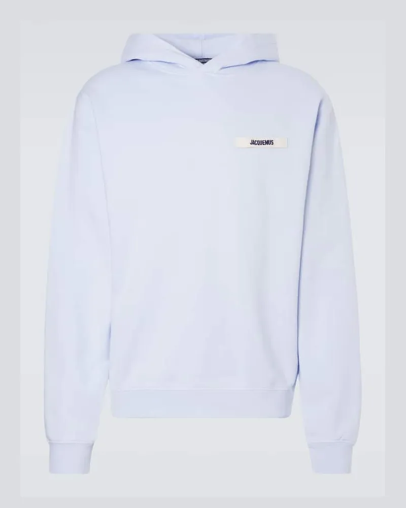 Jacquemus Felpa in cotone con cappuccio in Gros Grain Blu