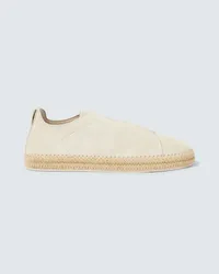 Ermenegildo Zegna Espadrillas Triple Stitch in suede Bianco