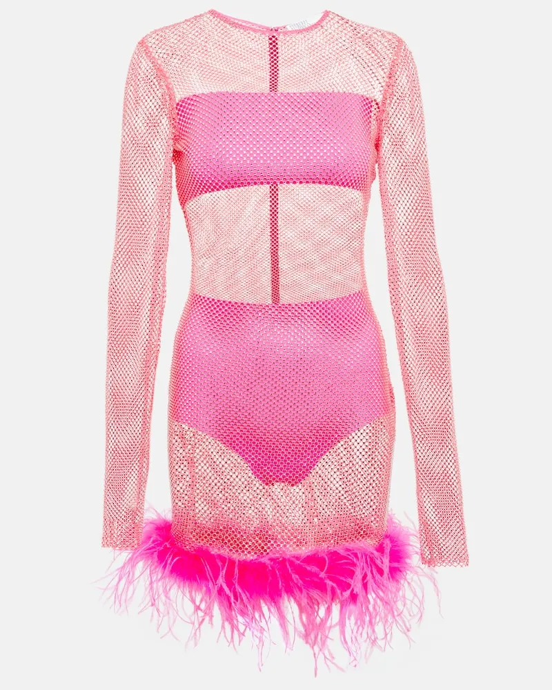 Giuseppe di Morabito Miniabito con cristalli e piume Rosa