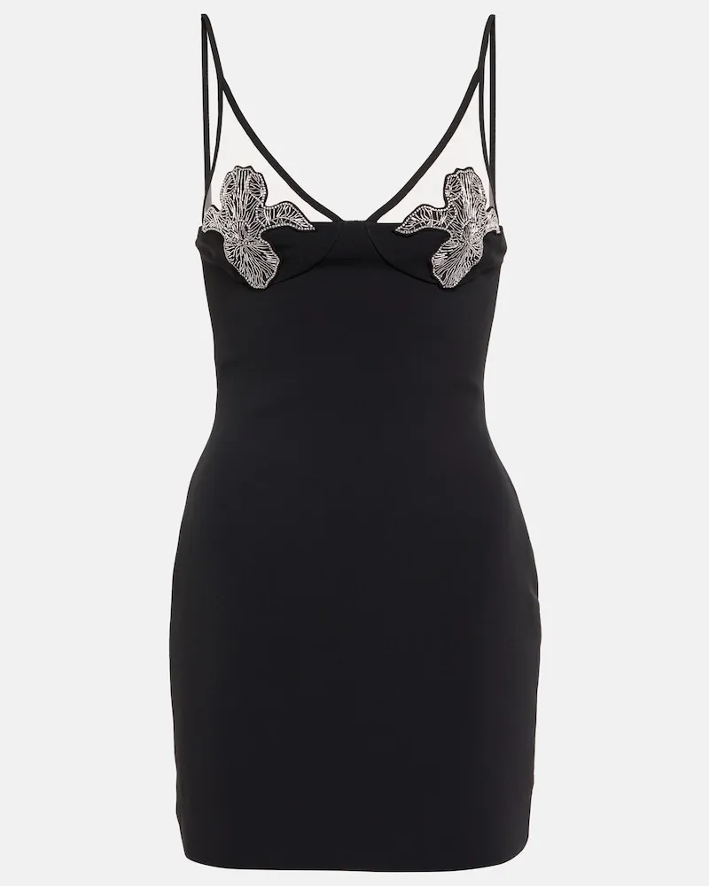 David Koma Miniabito con mesh Nero