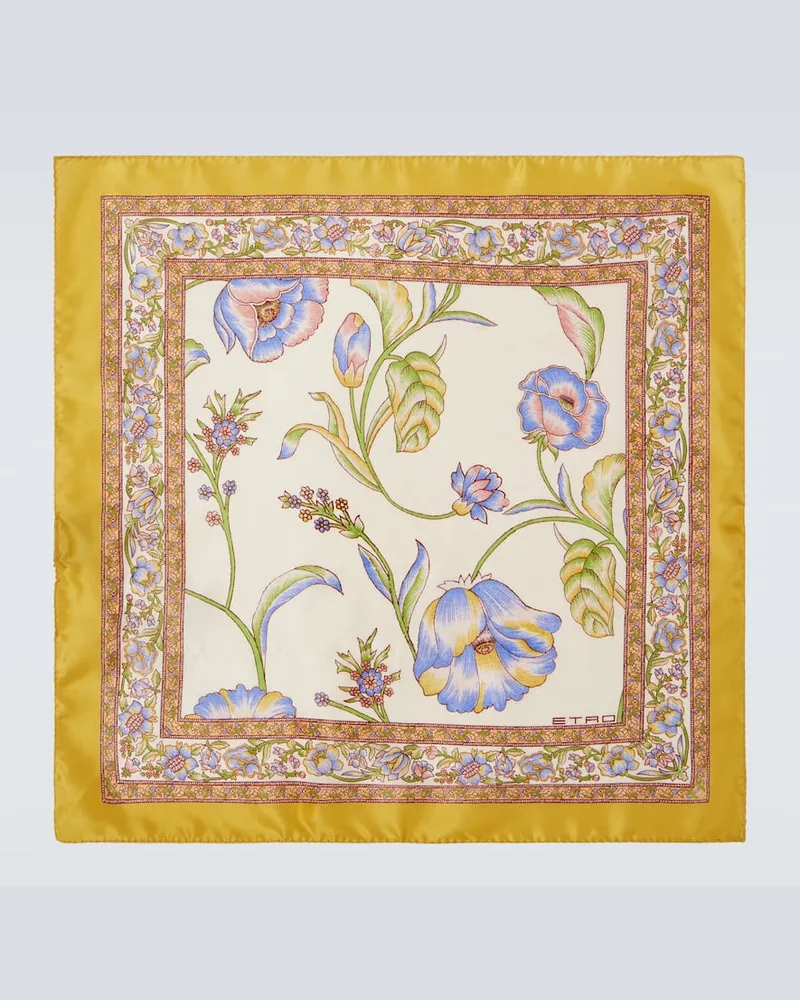 Etro Fazzoletto da taschino in seta Beige