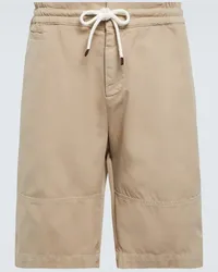 Brunello Cucinelli Shorts in cotone con coulisse Beige