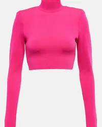 Roland Mouret Top cropped a collo alto Rosa