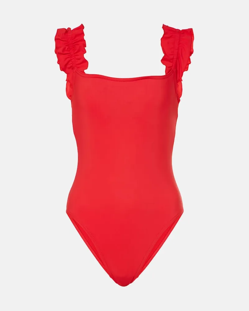 Karla Colletto Costume intero Willow con volant Rosso
