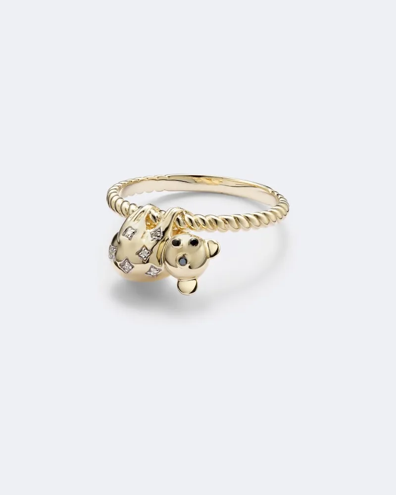 Yvonne Léon Yvonne Léon Anello Koala in oro 9kt con diamanti Oro