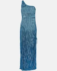 Missoni Abito midi monospalla in jacquard Blu