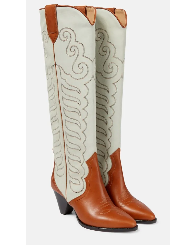 Isabel Marant Stivaletti texani Leila in suede e pelle Multicolore