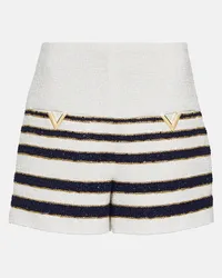 Valentino Garavani Shorts in tweed a righe Bianco