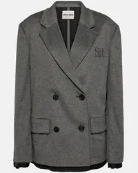 Miu Miu Blazer doppiopetto in lana e cashmere Grigio