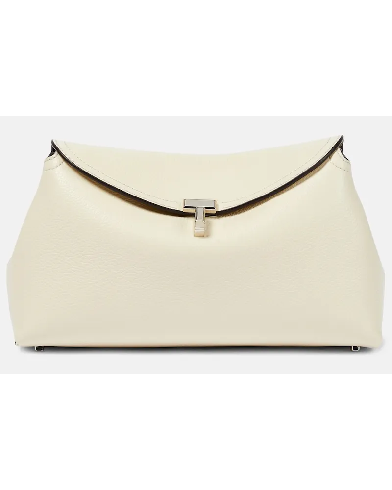 Totême Clutch T-Lock in pelle Bianco