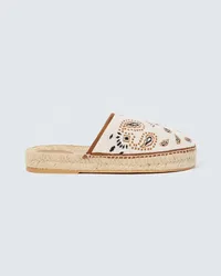 Alanui Espadrillas Bandana in canvas jacquard Bianco