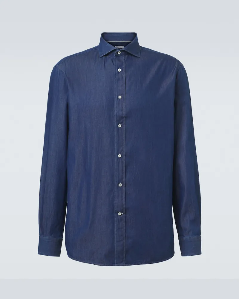 Brunello Cucinelli Camicia di jeans Blu