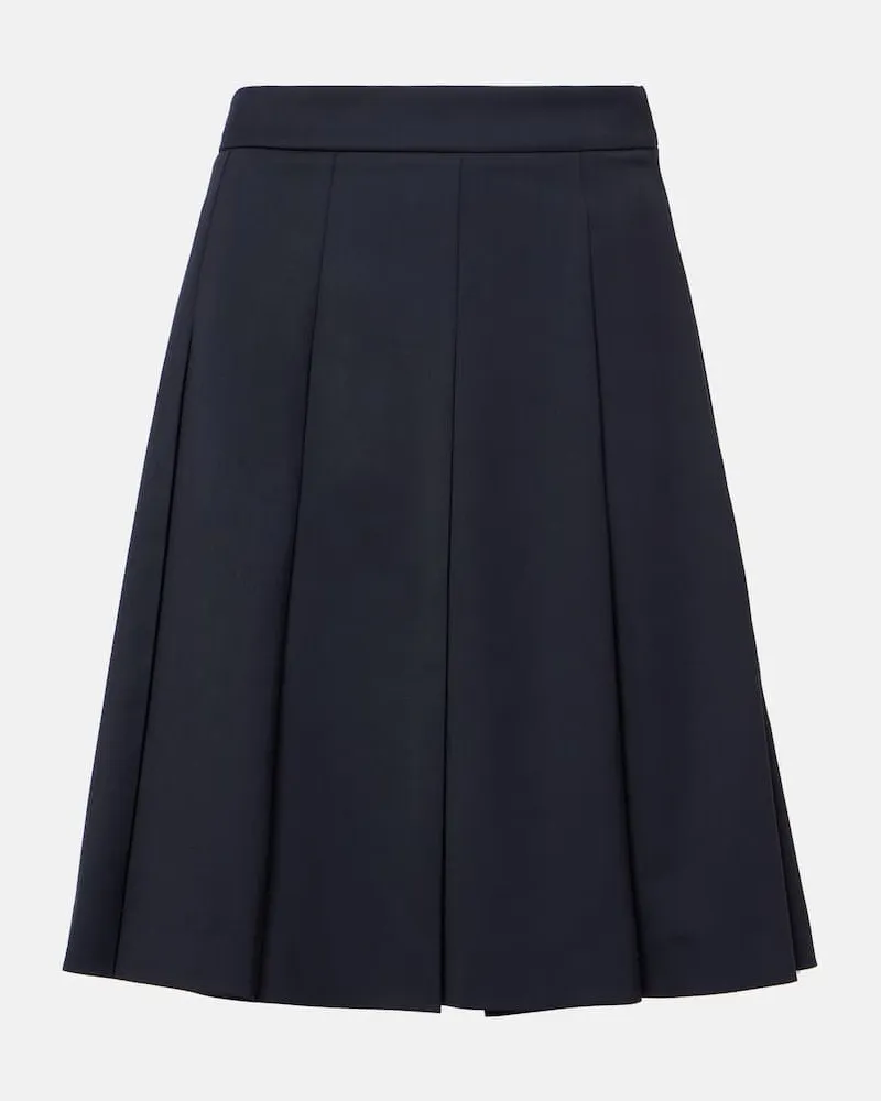 Alessandra Rich Minigonna in misto lana a pieghe Blu