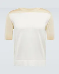 Jil Sander T-shirt oversize in seta Bianco