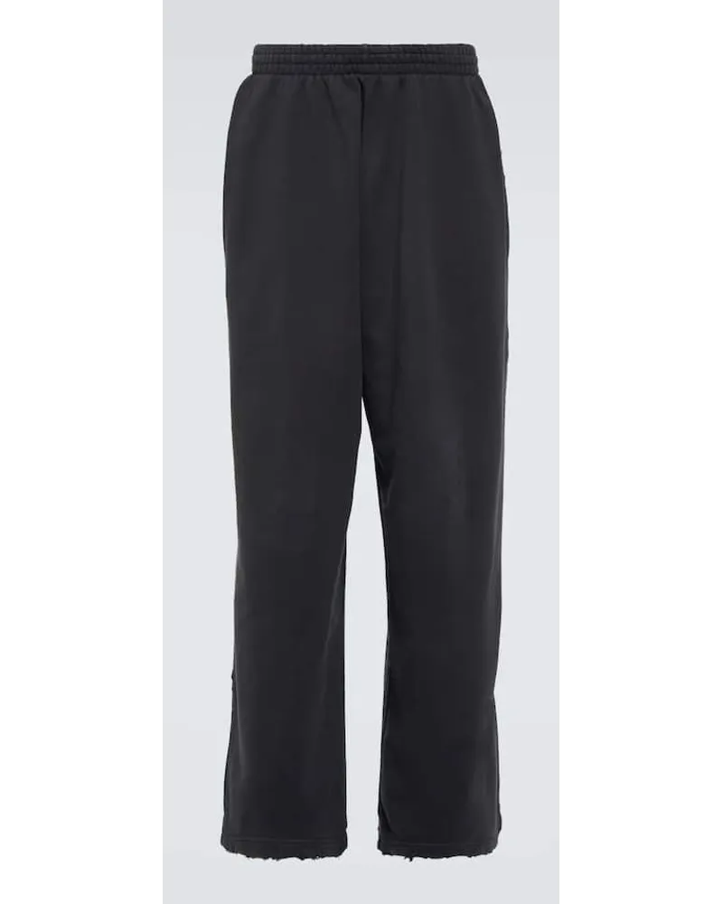 Balenciaga Pantaloni sportivi Baggy in cotone Nero