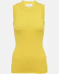 SPORTMAX Tank top Toledo in cotone a coste Giallo