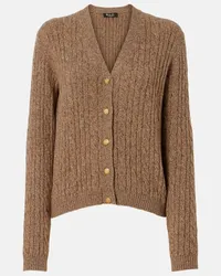 Loro Piana Cardigan in cashmere a trecce Marrone