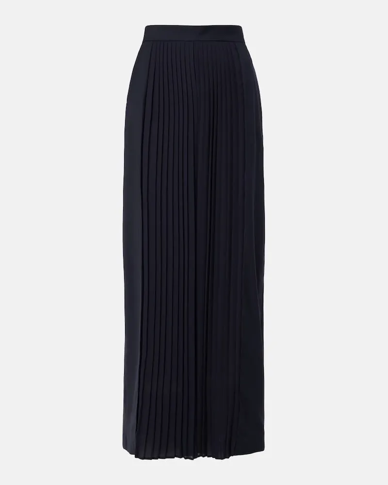 Max Mara Pantaloni a gamba larga in lana vergine Blu