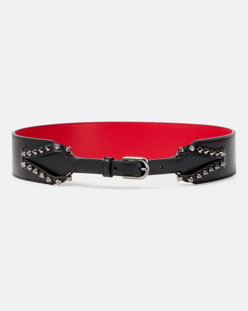 Christian Louboutin Cintura Cabata in pelle con borchie Nero
