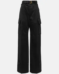 Saint Laurent Pantaloni cargo Cassandre  in cotone Nero