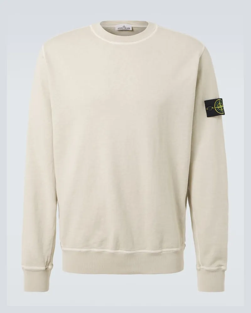 Stone Island Felpa Compass in jersey di cotone Beige