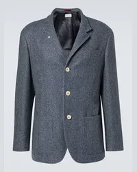 Brunello Cucinelli Blazer in lana, seta e cashmere Blu