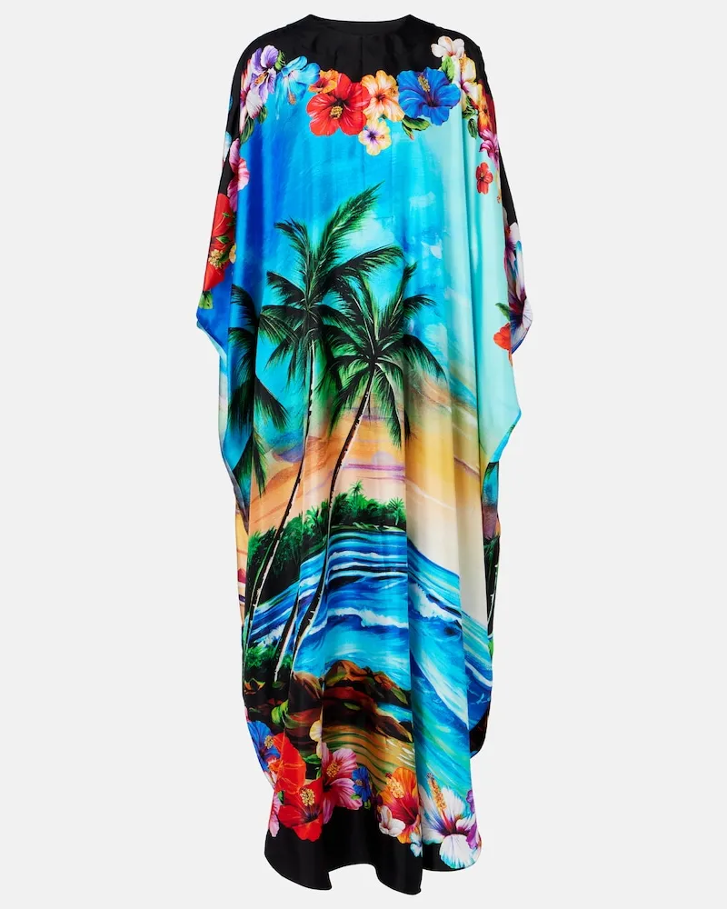 Dolce & Gabbana Caftano in seta con stampa Multicolore