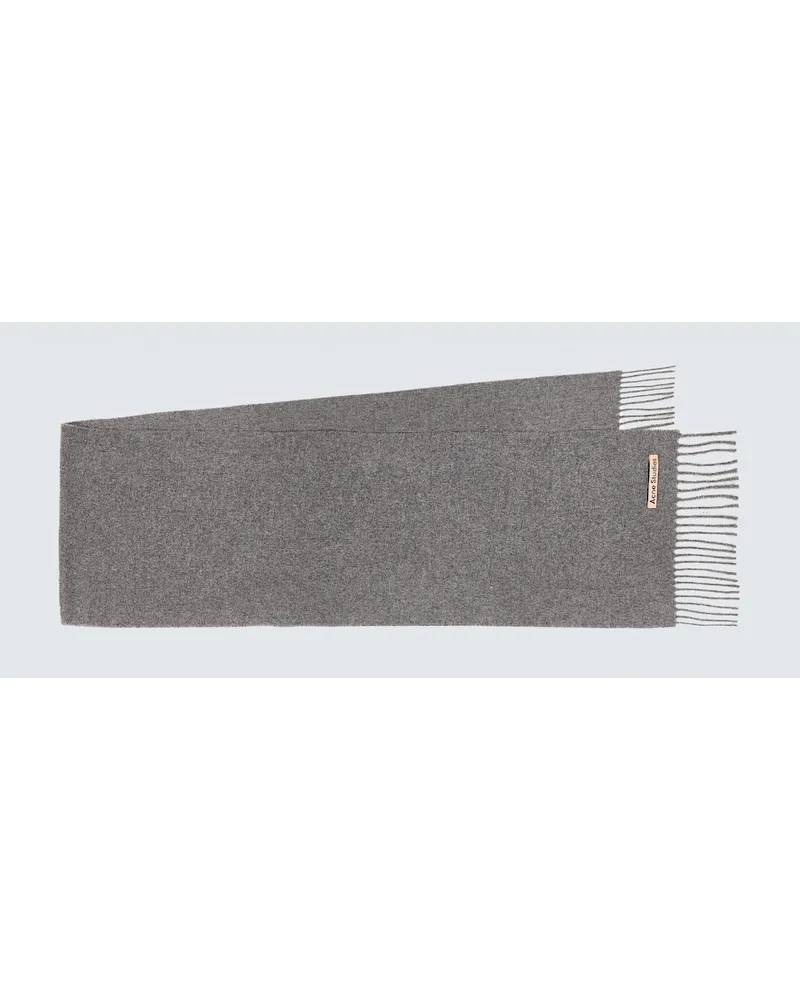 Acne Studios Sciarpa in lana con frange Grigio